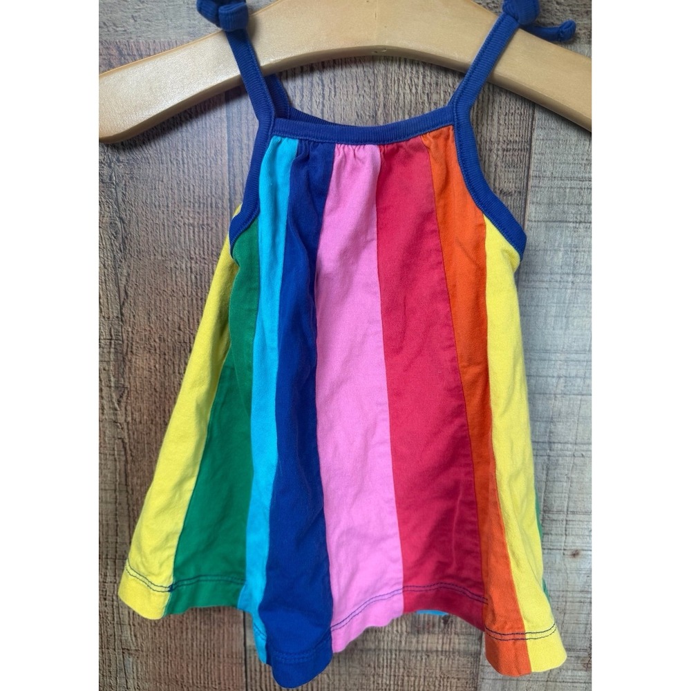 Hanna Andersson 60/3-6 Months Rainbow Bow Strap Tank Dress